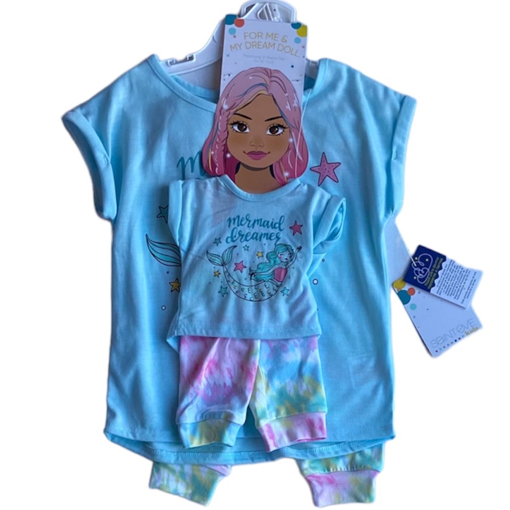 Saint Eve Kids - Girls Pajama Set with Matching Doll Set